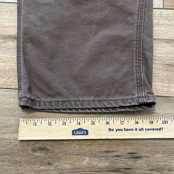 Men's Carhartt Duck Canvas Carpenter Jeans SZ 36x30 Chocolate Brown B11 CHT - Picture 6 of 12
